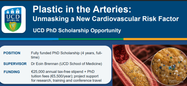 apply-for-a-fully-funded-4-year-phd-at-university-college-dublin:-researching-plastic-in-the-arteries-and-cardiovascular-health apply-for-a-fully-funded-4-year-phd-at-university-college-dublin:-researching-plastic-in-the-arteries-and-cardiovascular-health