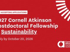 Cornell Atkinson Opens Applications for 2027 Sustainability Postdoctoral Fellowship with Three-Year Funding Opportunity cornell-atkinson-opens-applications-for-2027-sustainability-postdoctoral-fellowship-with-three-year-funding-opportunity