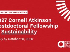 Cornell Atkinson Opens Applications for 2027 Sustainability Postdoctoral Fellowship with Three-Year Funding Opportunity cornell-atkinson-opens-applications-for-2027-sustainability-postdoctoral-fellowship-with-three-year-funding-opportunity