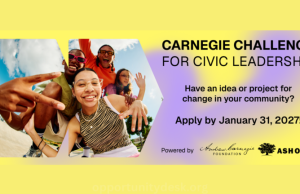 Ashoka Carnegie Challenge for Civic Leadership 2027 (Seed Grants for Changemakers & more) ashoka-carnegie-challenge-for-civic-leadership-2027-(seed-grants-for-changemakers-&-more)