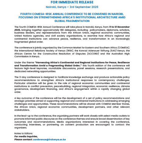 4th-comesa-irsk-annual-conference-to-shape-africa’s-institutional-future-amid-global-fragmentation 4th-comesa-irsk-annual-conference-to-shape-africa’s-institutional-future-amid-global-fragmentation