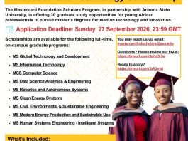 apply-for-the-mastercard-foundation-scholars-program-at-asu-2026:-30-graduate-scholarships-for-young-african-professionals