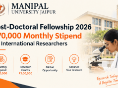 MUJ Post-Doctoral Fellowship 2026: ₹70,000 Monthly Stipend for International Researchers muj-post-doctoral-fellowship-2026:-₹70,000-monthly-stipend-for-international-researchers