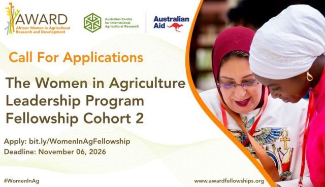award-women-in-agriculture-leadership-program-2026–2027-|-fellowship-for-african-women-scientists