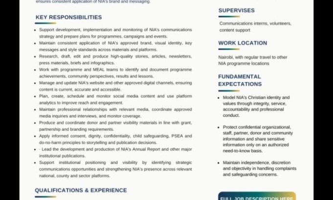 nawiri-impact-africa-communications-officer-job-2026:-nairobi-opportunity-with-world-relief-kenya-transition
