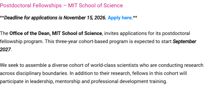 check-out-now-the-mit-school-of-science-postdoctoral-fellowship-2027:-$88,000-stipend-+-$15,000-research-funding check-out-now-the-mit-school-of-science-postdoctoral-fellowship-2027:-$88,000-stipend-+-$15,000-research-funding