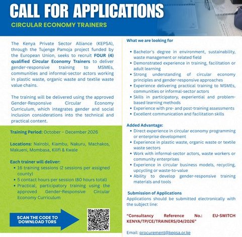 call-for-applications:-eu-switch-kenya-circular-economy-trainers-2026:-apply-for-4-training-positions call-for-applications:-eu-switch-kenya-circular-economy-trainers-2026:-apply-for-4-training-positions