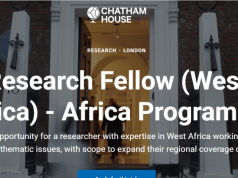 Chatham House Research Fellow Job 2026: Apply for £45,000 West Africa Research Role in London chatham-house-research-fellow-job-2026:-apply-for-45,000-west-africa-research-role-in-london