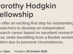 Apply for the Dorothy Hodgkin Fellowship 2027: Get Up to £1.9 Million for an Eight-Year Research Career in the UK apply-for-the-dorothy-hodgkin-fellowship-2027:-get-up-to-1.9-million-for-an-eight-year-research-career-in-the-uk