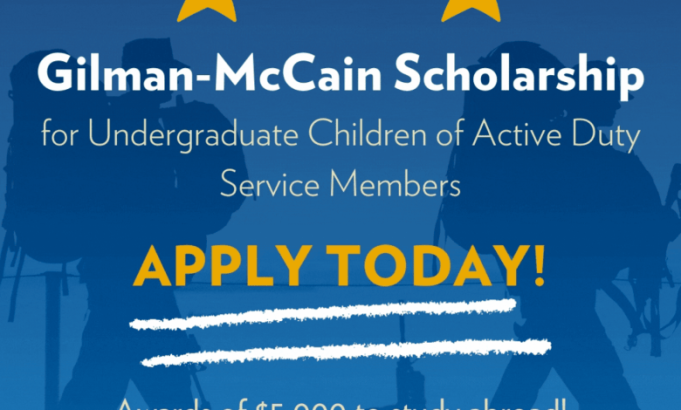 gilman-mccain-scholarship-2026:-us$5,000-study-abroad-funding-for-us.-military-families