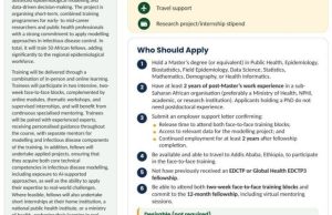 Apply Now for the Funded TIMERA Fellowship 2026–2029: 12-Month Epidemic Modelling Training for 50 African Public Health Professionals apply-now-for-the-funded-timera-fellowship-2026–2029:-12-month-epidemic-modelling-training-for-50-african-public-health-professionals