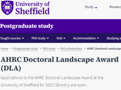 University of Sheffield AHRC PhD Scholarship 2027: Fully Funded PhD + £21,805 Stipend — International Students Can Apply university-of-sheffield-ahrc-phd-scholarship-2027:-fully-funded-phd-+-21,805-stipend-—-international-students-can-apply