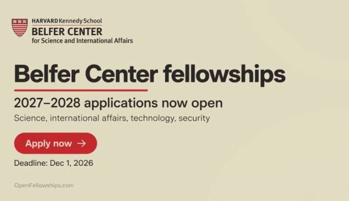 harvard-belfer-center-fellowships-2027–2028:-14-research-fellowships-open-to-scholars-and-professionals-—-apply-by-december-1
