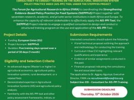 the-forum-for-agricultural-research-in-africa-(fara)-consultancy-2026:-consultant-wanted-to-deliver-a-5-day-agricultural-innovation-&-policy-training-—-apply-by-15-october