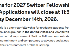 switzer-fellowship-2027:-receive-an-$18,000-award-for-environmental-leadership-in-the-united-states