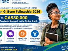 John G. Bene Fellowship 2026: Up to CA$30,000 for Graduate Research in the Global South john-g.-bene-fellowship-2026:-up-to-ca$30,000-for-graduate-research-in-the-global-south